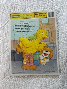 Sesame Street Big Bird & Dog Frame-Tray Puzzle 1993 Vintage